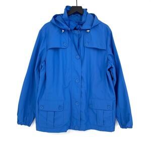 LANDS' END Nylon Utility Jacket Cerulean Blue XL